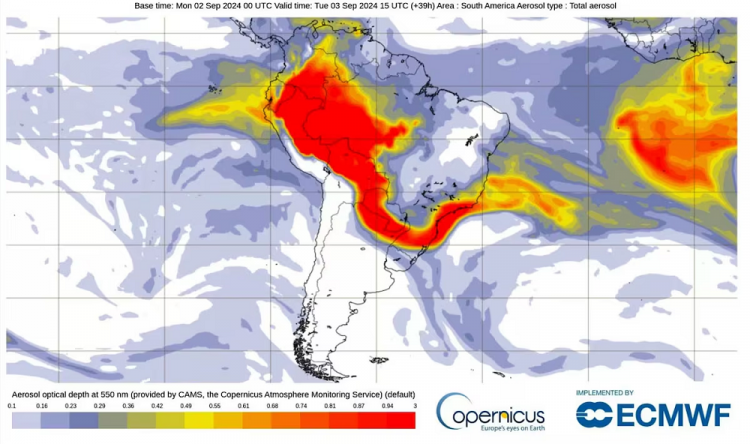 Clima: FUMAÇA DE INCÊNDIOS NA AMAZÔNIA CHEGAM AO SUL DO BRASIL