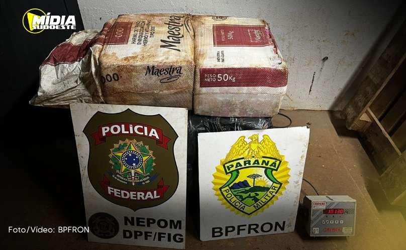 Foz do Iguaçu: BATALHÃO DE POLÍCIA MILITAR DA FRONTEIRA E POLÍCIA FEDERAL APREENDEM 101 KG DE MACONHA